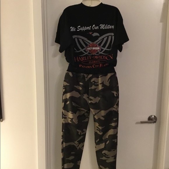 Blue Topic Green Camouflage Sweatpants Size Medium $25 - Picture 6 of 15